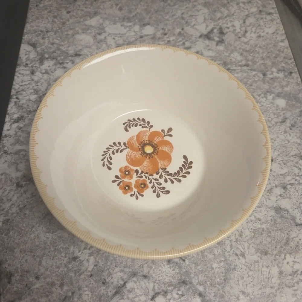 Vintage Floral Large Ceramic Bowls - Set of 3 9.5 Inches